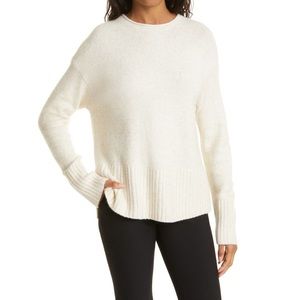 Vince Drop Shoulder Cashmere Blend Crewneck Sweater NWT Off White XL